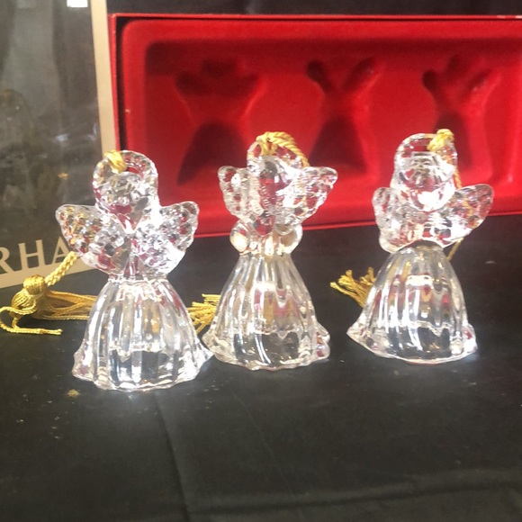 Gorham crystal Angel ornaments in original box; 2.5” H each set of 3 new - Picture 6 of 8